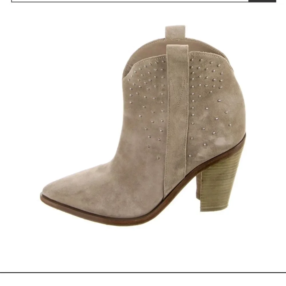 SIGERSON MORRISON Suede Whipstitch Trim Western Boots size 7